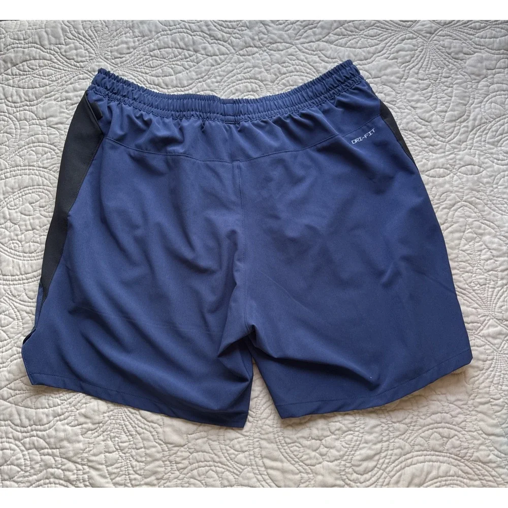 Nike Swim Contend Swim Trunks Men's Large Blue Lined Stretch Volley Shorts 7